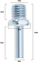 Adapter M14 für Bohrmaschine 8 mm Schaft Bohrfutter...