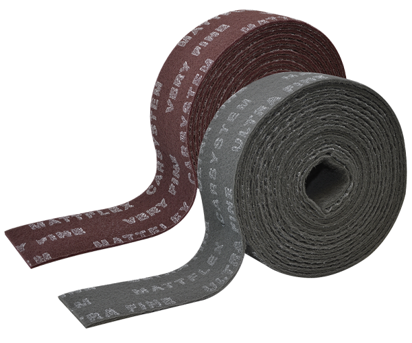 CarSystem Tec Line Mattflex Premium Schleifvlies Rolle 115 mm  x 10 mm Grau - ultra fine: Vor dem Decklackauftrag