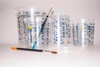 10 Mischbecher 385 ml + 5 Deckel  Farbmischbecher Messbecher Autolack Haushalt